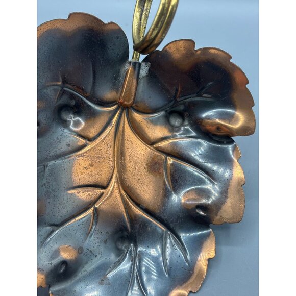 Vtg‎ Coppercraft Leaf Shaped Metal Trinket Dish Handle Retro Decor - Picture 5 of 5